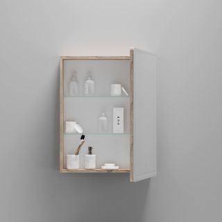 Зеркальный шкаф с LED подсветкой Sancos Mirror MI60EG 59см дуб галифакс натуральный